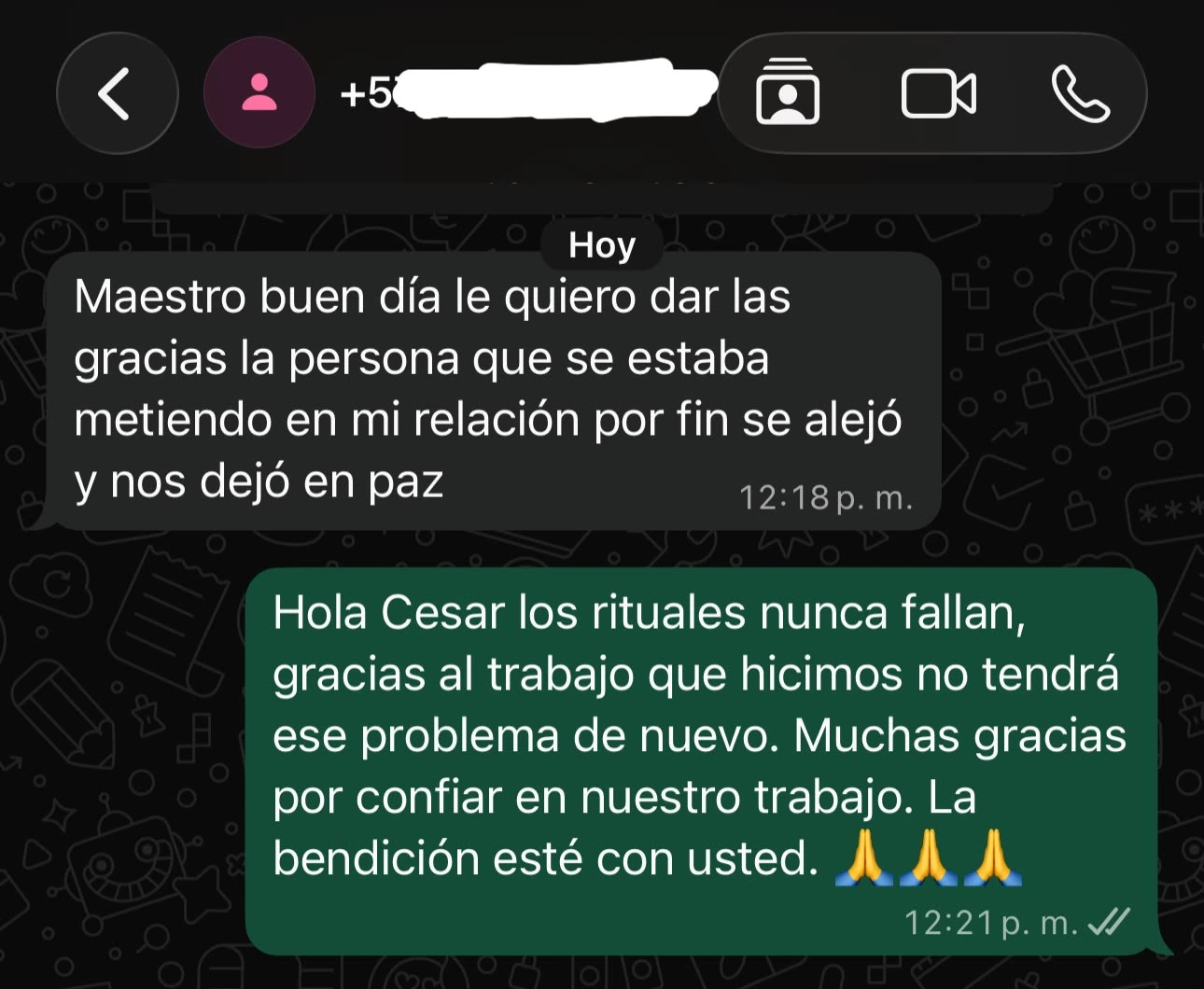 Testimonio de suerte